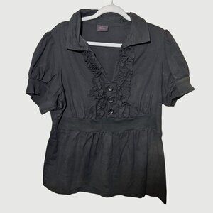 Torrid Elegant Black Button-Up Blouse